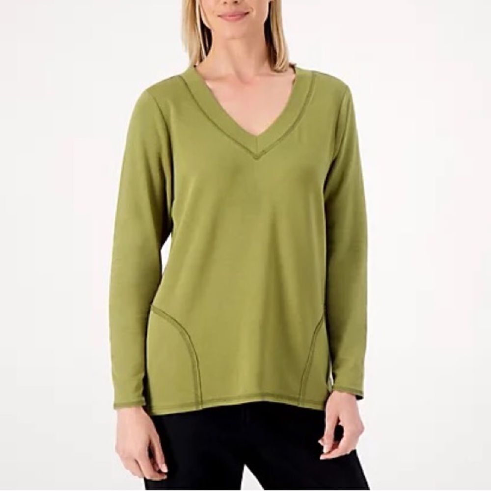 zuda Z-Knit V-Neck Pocket Pullover